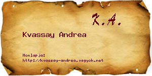 Kvassay Andrea névjegykártya