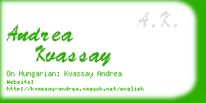 andrea kvassay business card